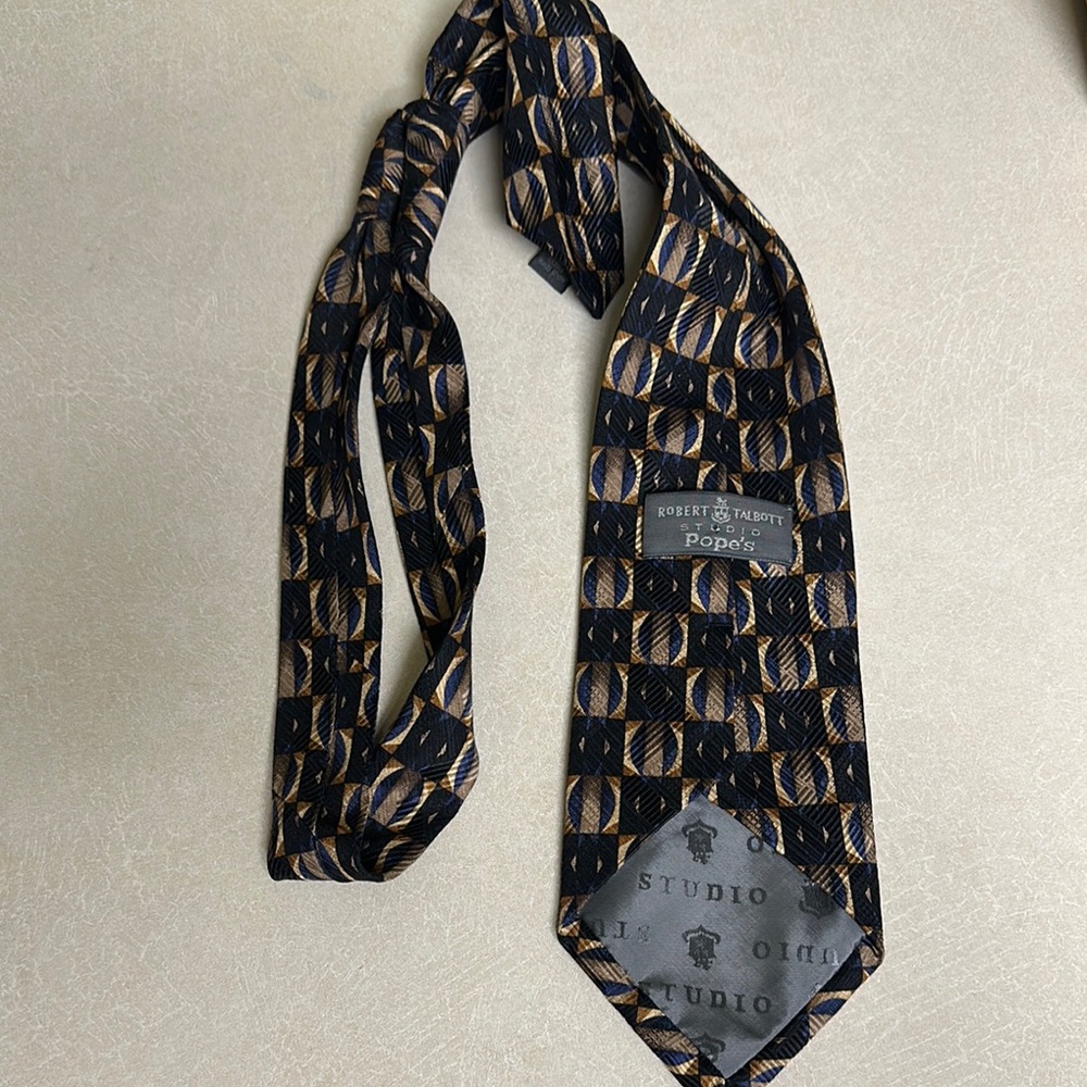 Robert Talbott Black And Brown Ties Geometric Des… - image 6